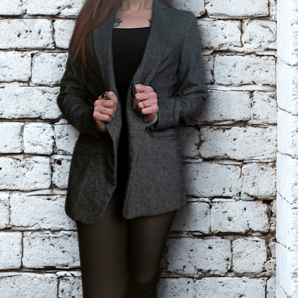Mango Charcoal Gray Blazer